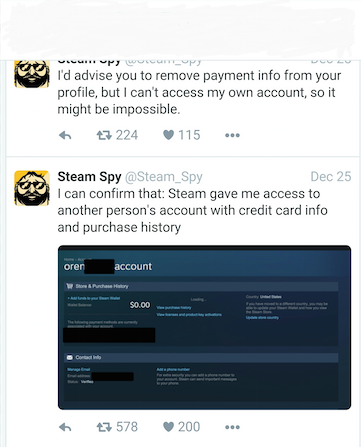 Steam data breach Twitter confirmation 